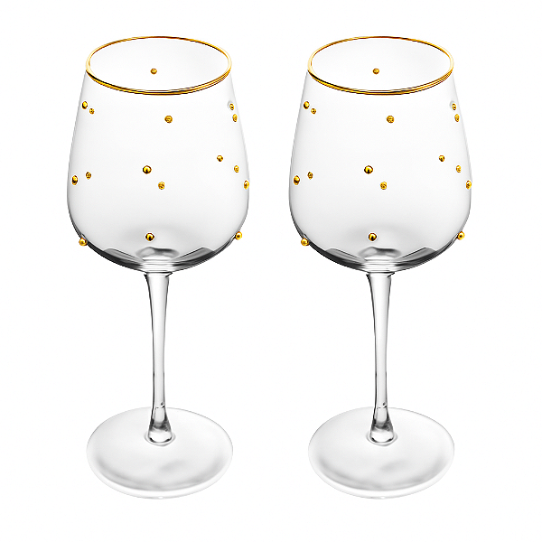 Taça Para Vinho Balls Fio De Ouro 350ML CJ 2Unid 21060 Wolff