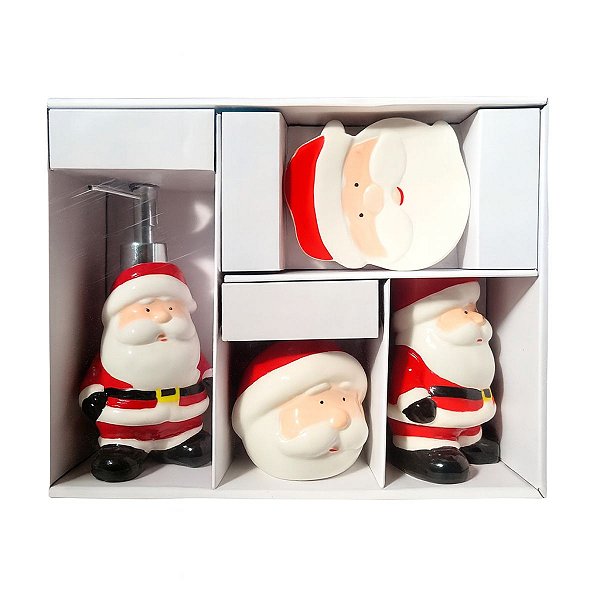 Saboneteira Natalina Dispenser kit 4Pç  RS3652
