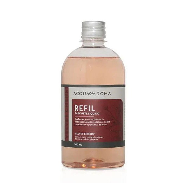 Refil Sabonete Liquido Velvet Cherry  500ml  Acquaaroma
