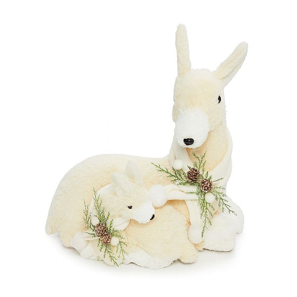 Rena Natalina Deitada Creme 33cm C/1unid BC2413