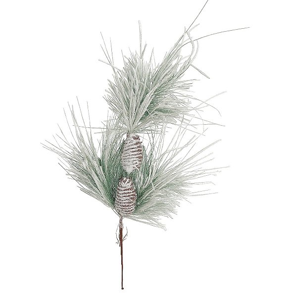 Galho Natalino Nevado Com Pinhas Grande 55cm C/1Unid