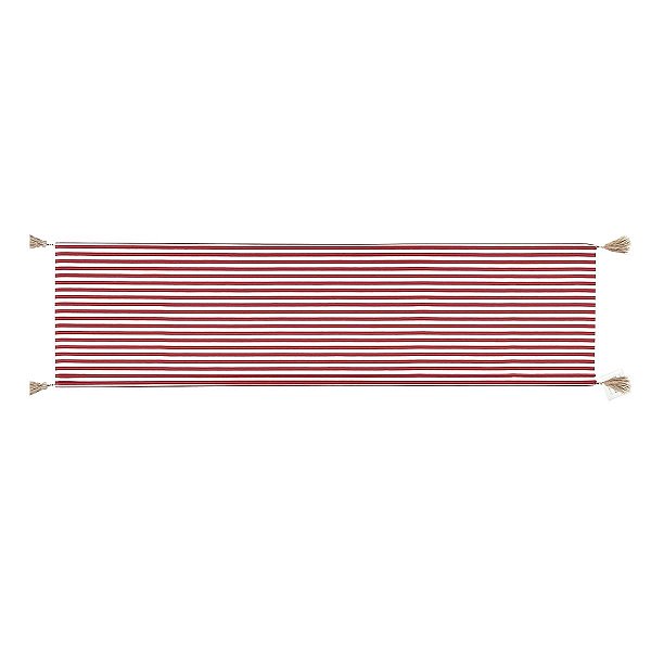 Toalha Caminho De Mesa Natalino Listras Vermelho 180cm TC1369