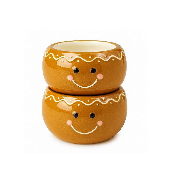 Prato Bowl Tambor Ginger Marrom 7cm Kit C/2  MP1654