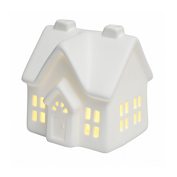 Casinha Natalina Ceramica  C/Luz 10cm 1unid
