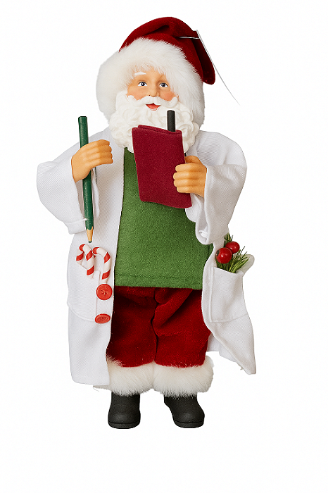 Papai Noel Colecionável De Jaleco 28cm