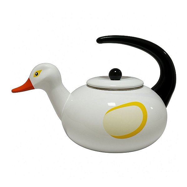 Chaleira Bico De Pato Branca Esmaltada 2,5L