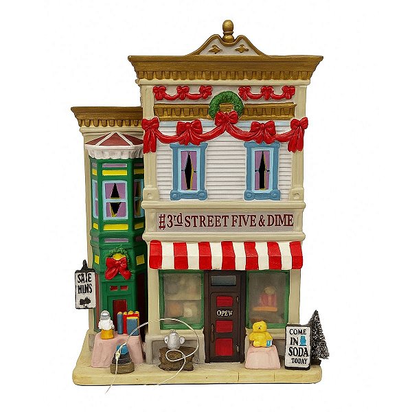 Cenario P/ Vila Natalina Casa Iluminada Loja De Doces 20CM