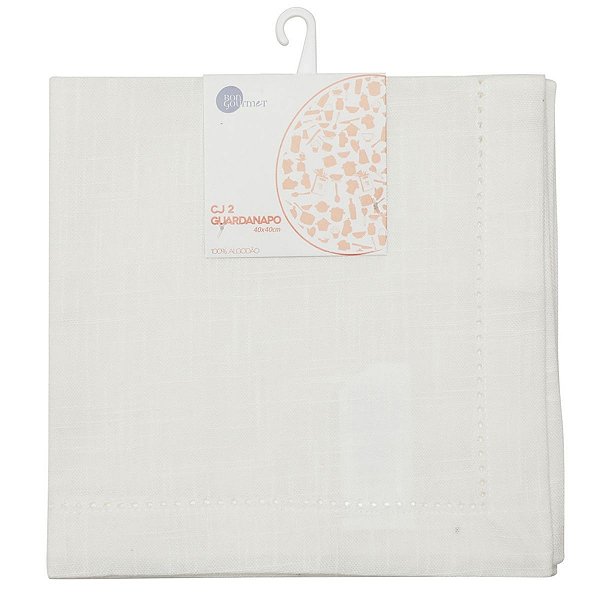 Guardanapo Branco Luxo Ponto Ajour 40cm Off White 2und 27550