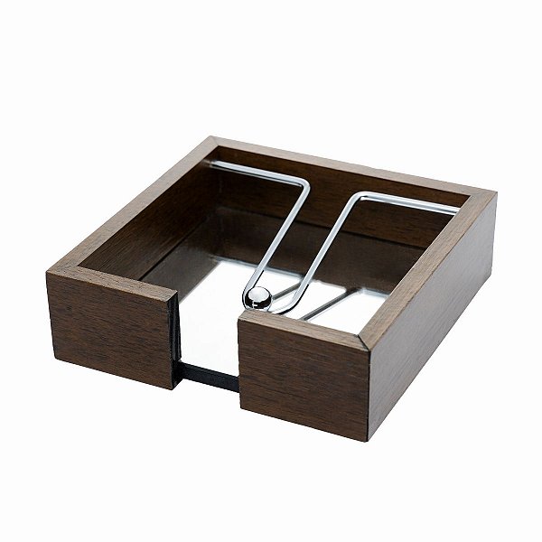 Porta Guardanapo De Madeira Aramado C/ Espelho 15cm 12667