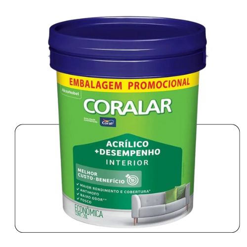 Coralar Branco Balde 20L Tinta Acrílico Economica Coral