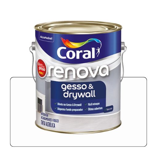 Direto no Gesso e Drywall Renova Branco 3,6L Fosca Coral
