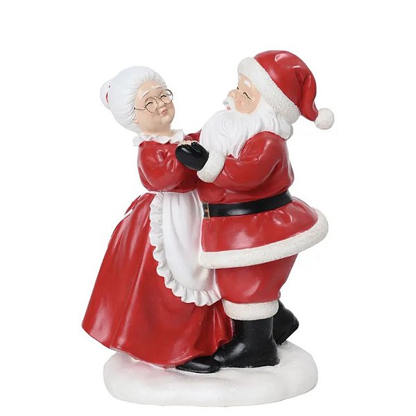 Boneco Natalino Casal Papai e Mamae Noel Dançarinos 30cm 1071405 1Unid