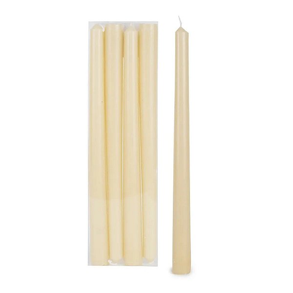 Vela Banquete Parafina Bege C/4unid 25x2cm 1021893