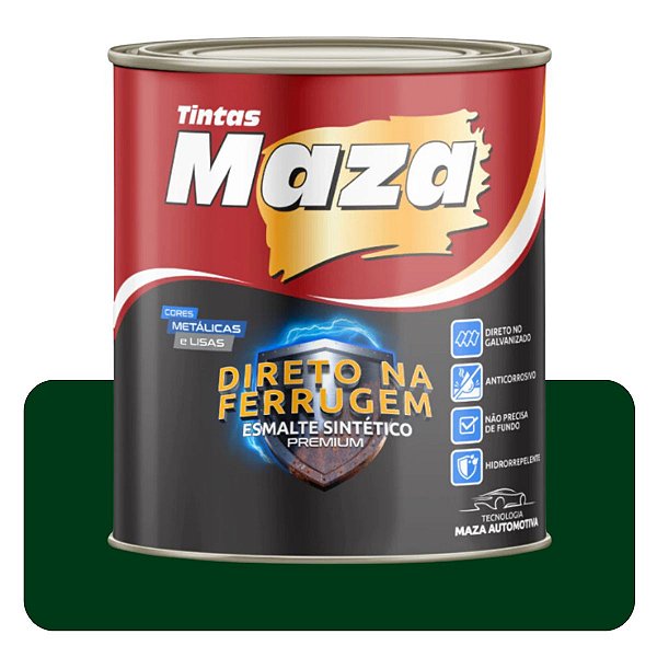 Esmalte Direto no Ferrugem Verde Folha 3,6L Sintético Solvente Maza