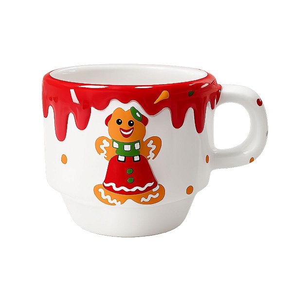 Caneca Natalina Ginger Menina 120ml C/1Unid  MP945