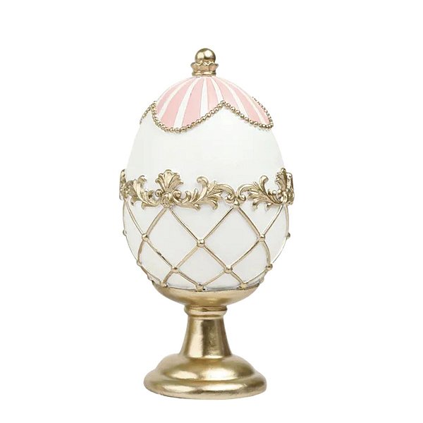 Ovo De Pascoa My Lord Faberge Branco 15x7,5cm 1099906 1Unid