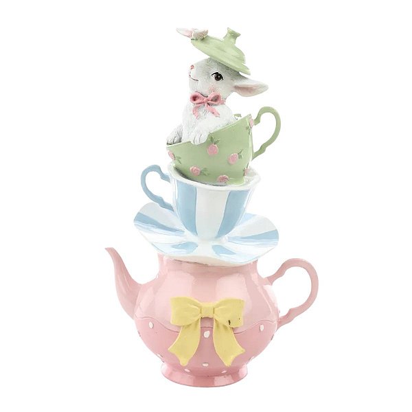 Coelho De Pascoa Tea Party Torre Madame Chá 27cm 1067839 1Unid