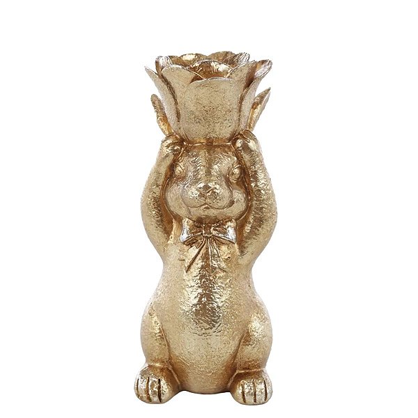 Coelho Da Pascoa Porta Velas De Pascoa Goldy 16x6cm 1094430