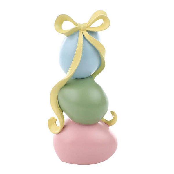 Porta Velas De Pascoa Pastries Ovo Colorido C/ Laço 21x8cm 1067836