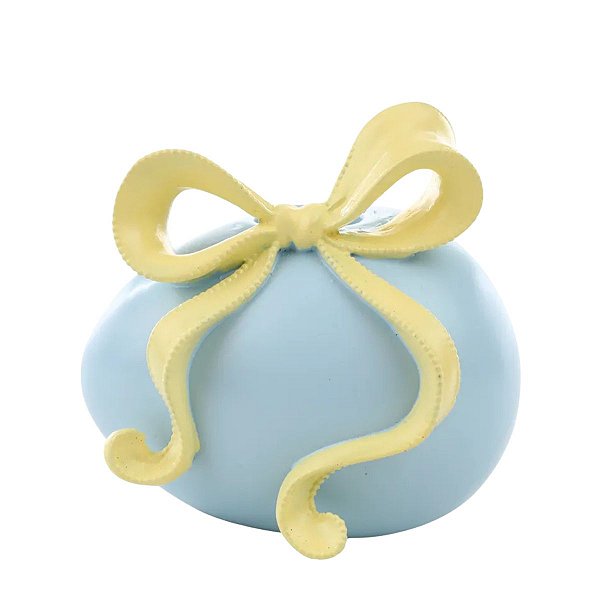 Porta Velas De Pascoa Pastries Ovo Azul C/ Laço 9x8cm 1067834