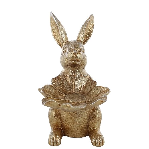 Coelho Da Pascoa Goldy C/ Bandeja 25,5x18cm 1094424 1Unid