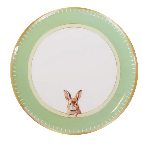 Prato De Pascoa Raso De Coelho Branco Em Melanina 25cm 1Und 1070831