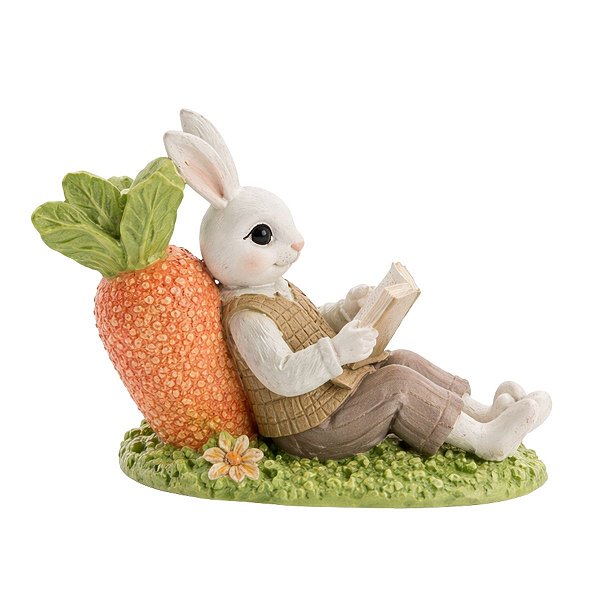 Coelho De Pascoa La Belle Lendo Livro 13,5x10x5cm 1098972