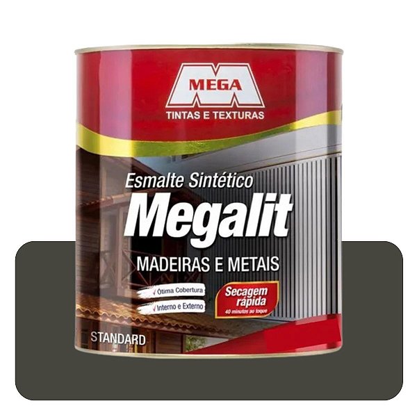 Esmalte Megalit Cinza Escuro 3,6L Brilhante Sintético Solvente Mega