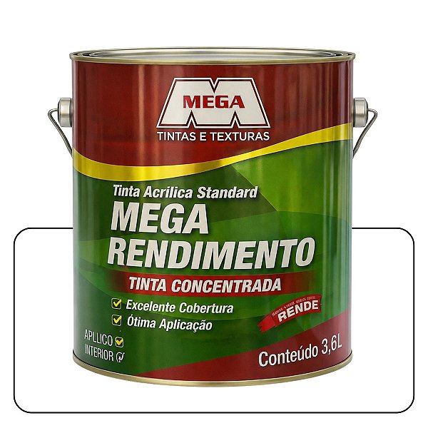 Tinta Mega Rendimento Branca 3,6L Tinta Standard