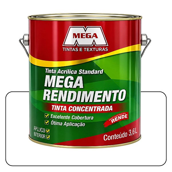 Tinta Mega Rendimento Branca 3,6L Tinta Standard