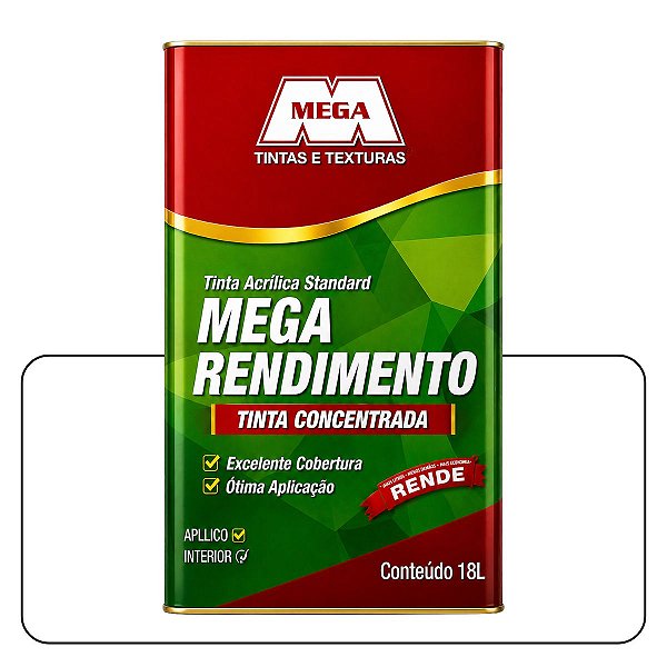 Tinta Mega Rendimento Branca 18L Latex Standard Fosco