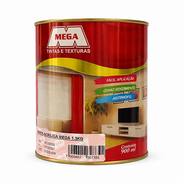Massa Acrílica 1,3Kg Mega