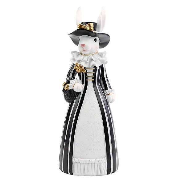 Coelho Da Páscoa Black Label Vitoriana Resina 1014862 35cm