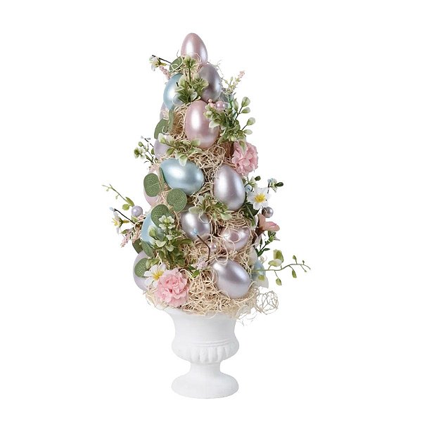 Mini Arvore De Pascoa  De Mesa Fondant Ovos C/ Flores 46x15cm 1099166