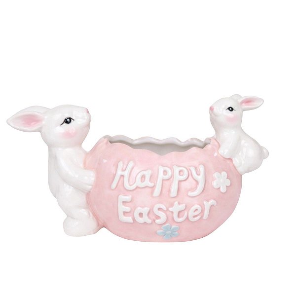 Coelho Da Pascoa Pote Sweet Rosa  24,5x13,5cm 1Un 1099320