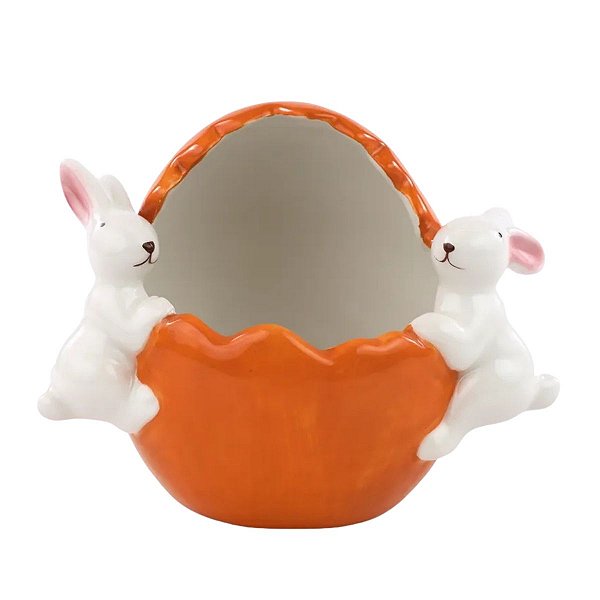 Prato De Pascoa Bowl Carrot Ovo C/ Coelhos 15x12,5cm 1un 1064840