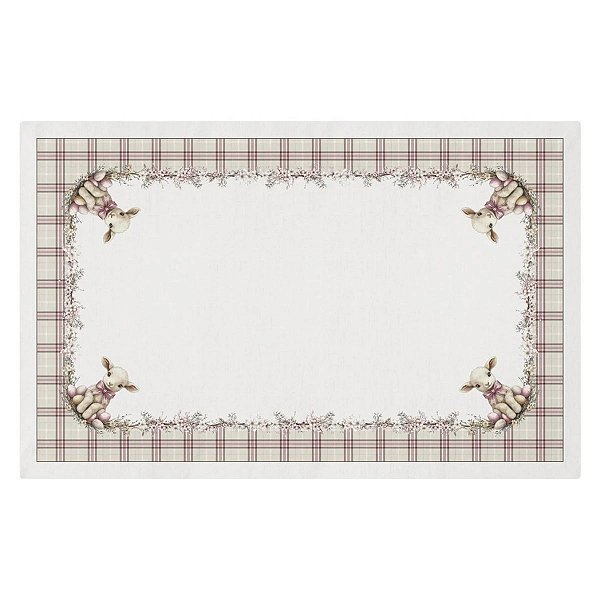 Toalha De Mesa De Pascoa 220x140cm  Encanto Açucarado Ovelha