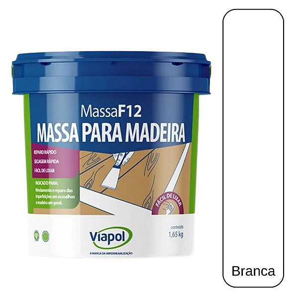 Massa Para Madeira Branca 1,65kg Viapol F12