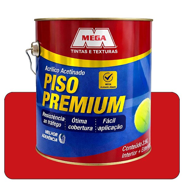 Tinta Piso Vermelho Acetinado 3,6L Mega
