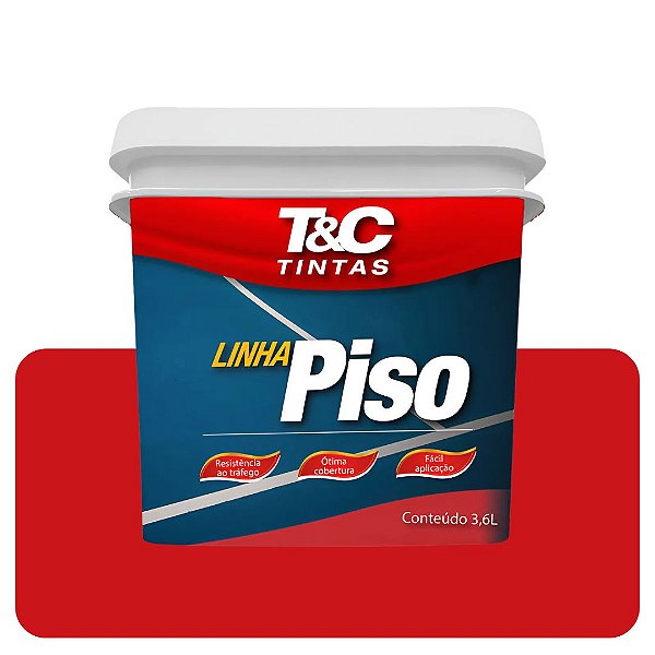 Tinta Piso Vermelho Segurança T&C  3,6L Mega