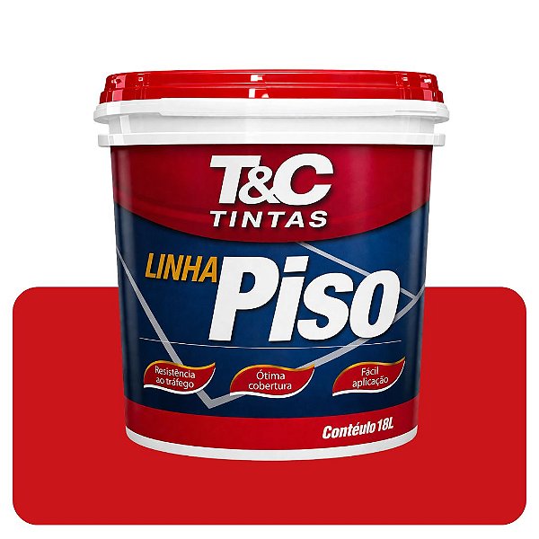 Tinta Piso Vermelho Segurança T&C Balde 18L Mega
