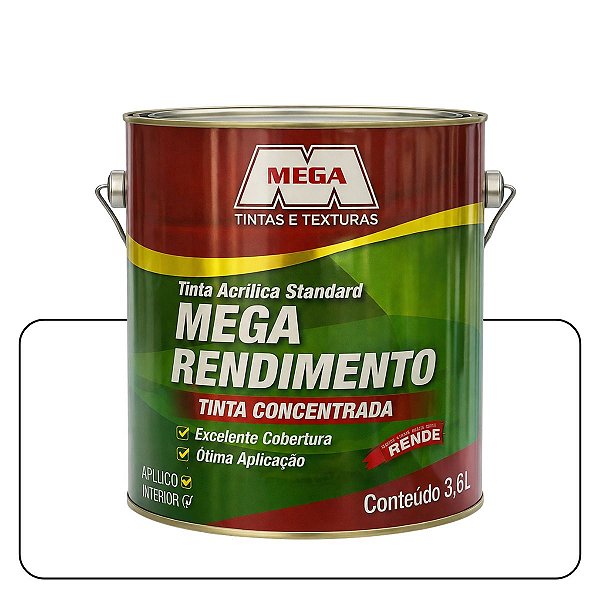 Tinta Mega Rendimento Branca 0,900mL Latex Standard Fosco