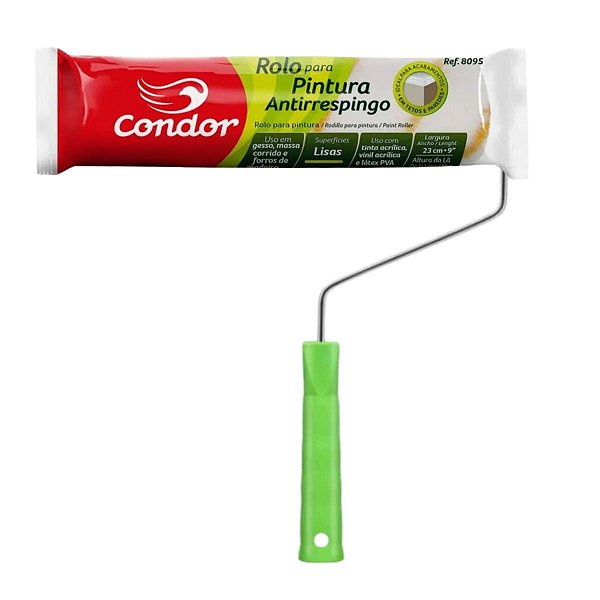Rolo 23cm Antirrespingo De Lã Com Suporte 8095 Condor 971666