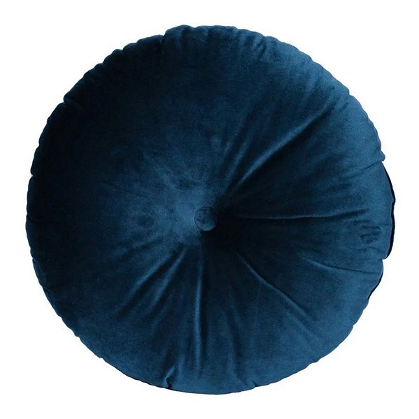 Almofada Redonda Azul Marinho C/ Botão 472334 50cm Belchior