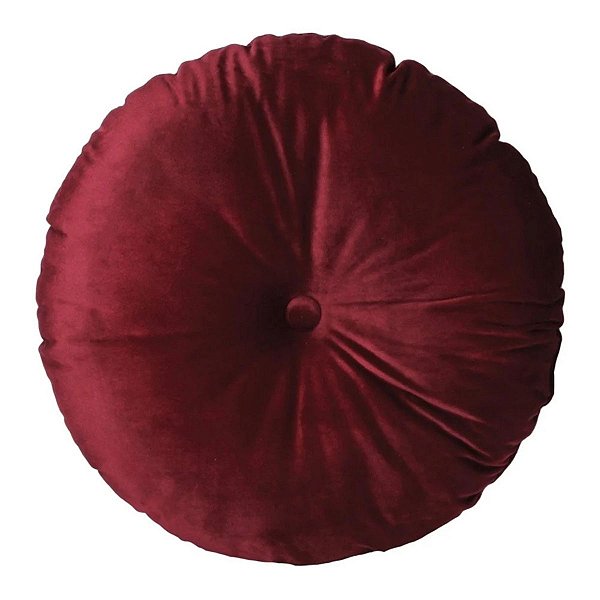 Almofada Redonda Bordô C/ Botão  472328 50cm Belchior