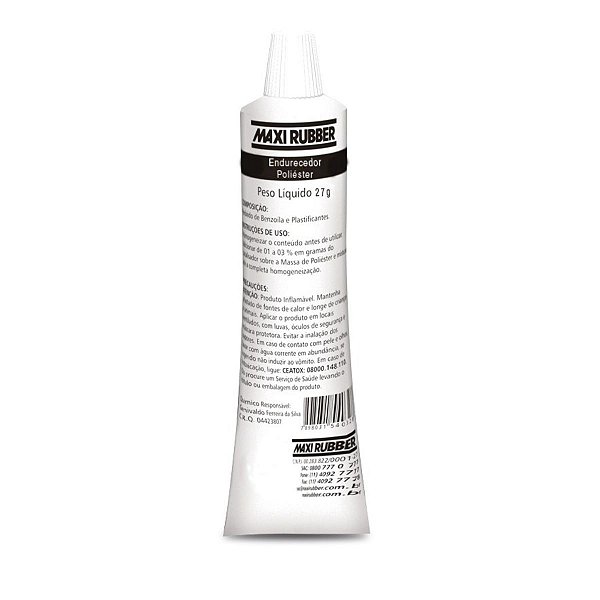 Catalisador P/ Massa Poliester Maxi Rubber 24g