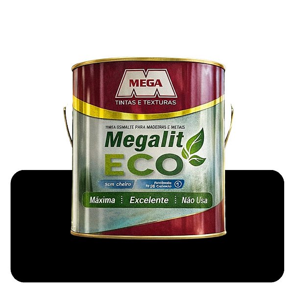 Esmalte Megalit Eco Preto Fosco 0,900ml