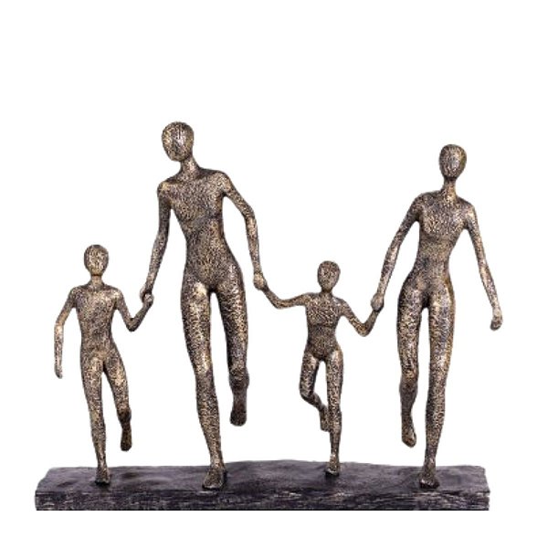 Escultura Familia Em Metal 22970 32x38x11cm Mart