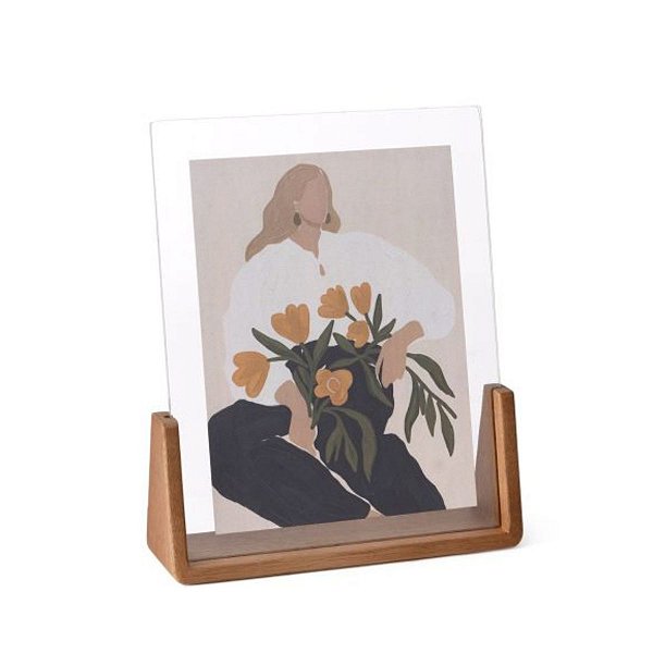 Porta Retrato 10x15cm Em Madeira e Vidro 22734 Mart