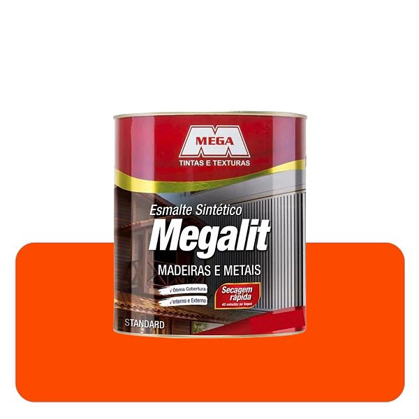 Esmalte Megalit Laranja 0,225ml Sintético Solvente Mega